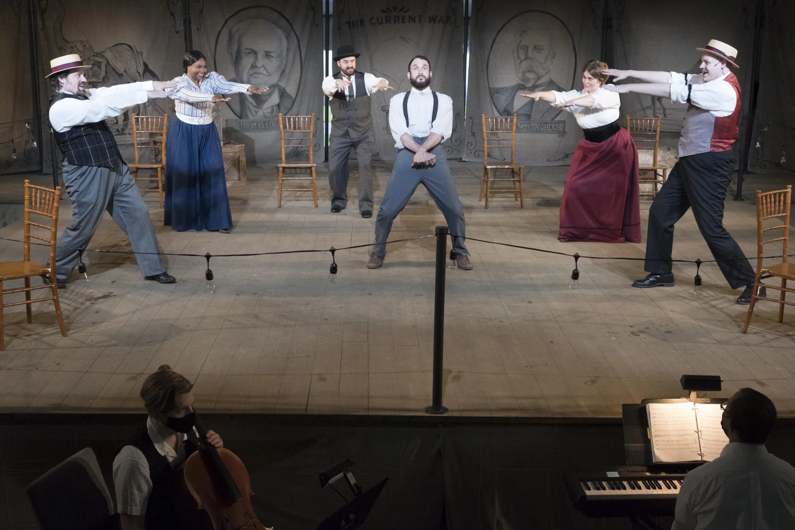 The company of The Current War with Jerreme Rodriguez at center
